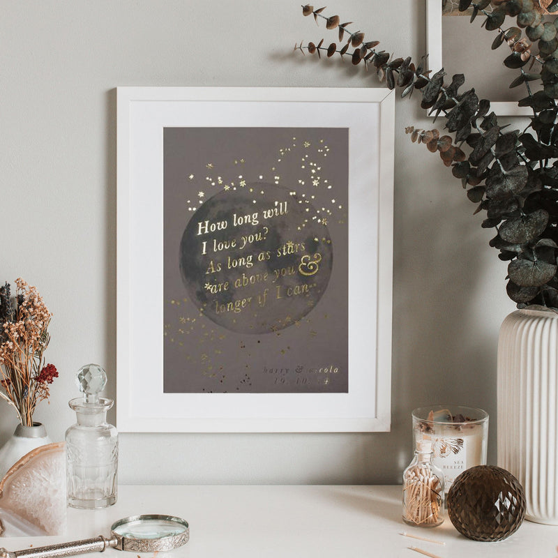 YOUR QUOTE ON THE MOON PRINT