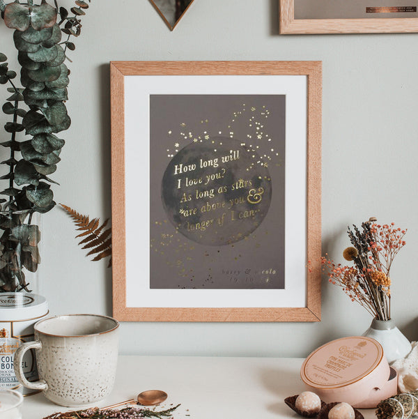 YOUR QUOTE ON THE MOON PRINT