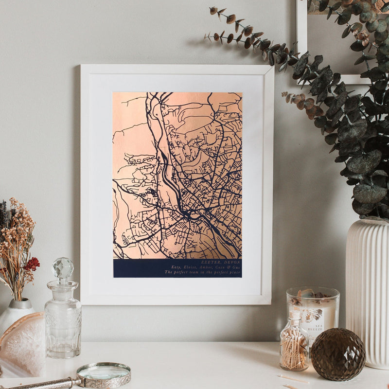 FOILED MAP LOCATION PRINT